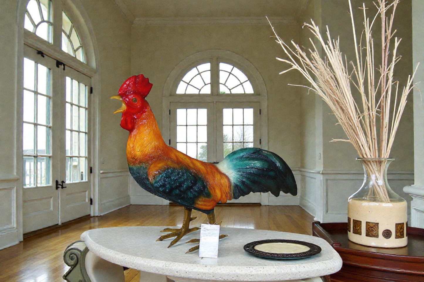 Bronze Statue of a Standing Rooster - Cockerel