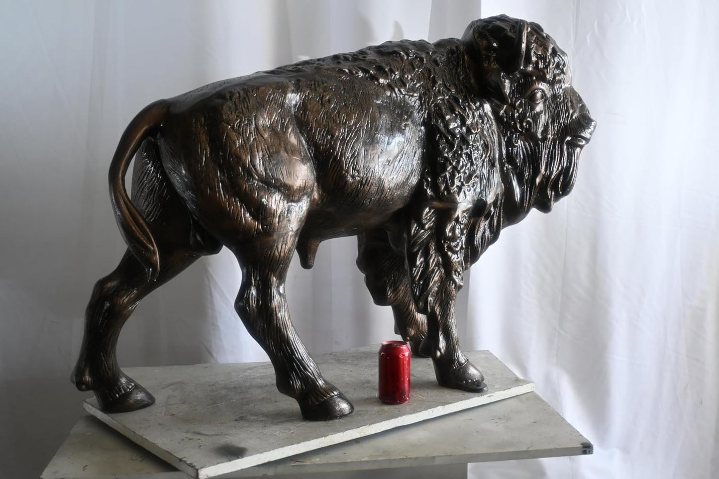 Aluminum American Bison Sculpture Dark Bronze Patina Art 46"x15"x35"H