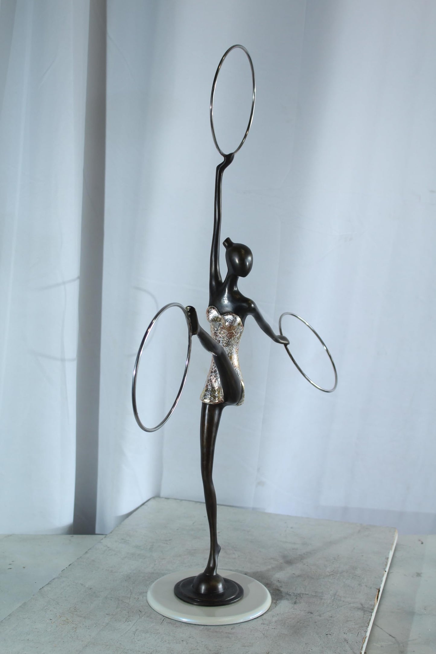 NIFAO Bronze Sculpture Lady Dancer by Liliana Mendez Art Statue 26"x8"x33"H
