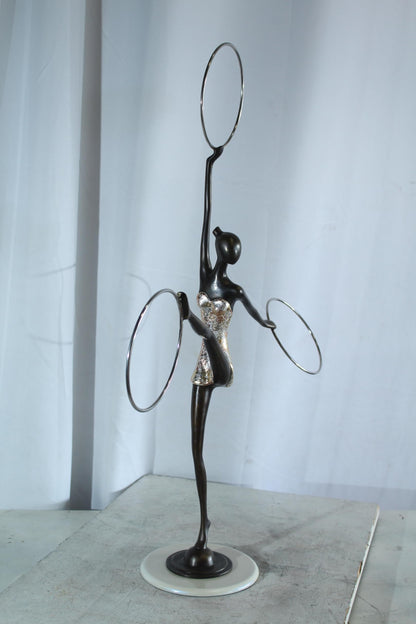NIFAO Bronze Sculpture Lady Dancer by Liliana Mendez Art Statue 26"x8"x33"H
