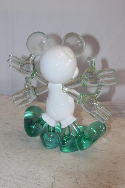 Transparent Resin Mickey Mouse in Motion Sculpture 13" x 5" x 12"H