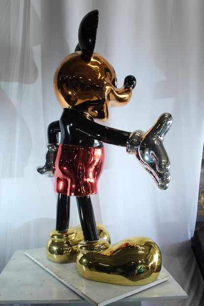 NIFAO Giant Cartoon Mouse Sculpture Metallic Pop Art Resin Statue 37"x20"x59"H