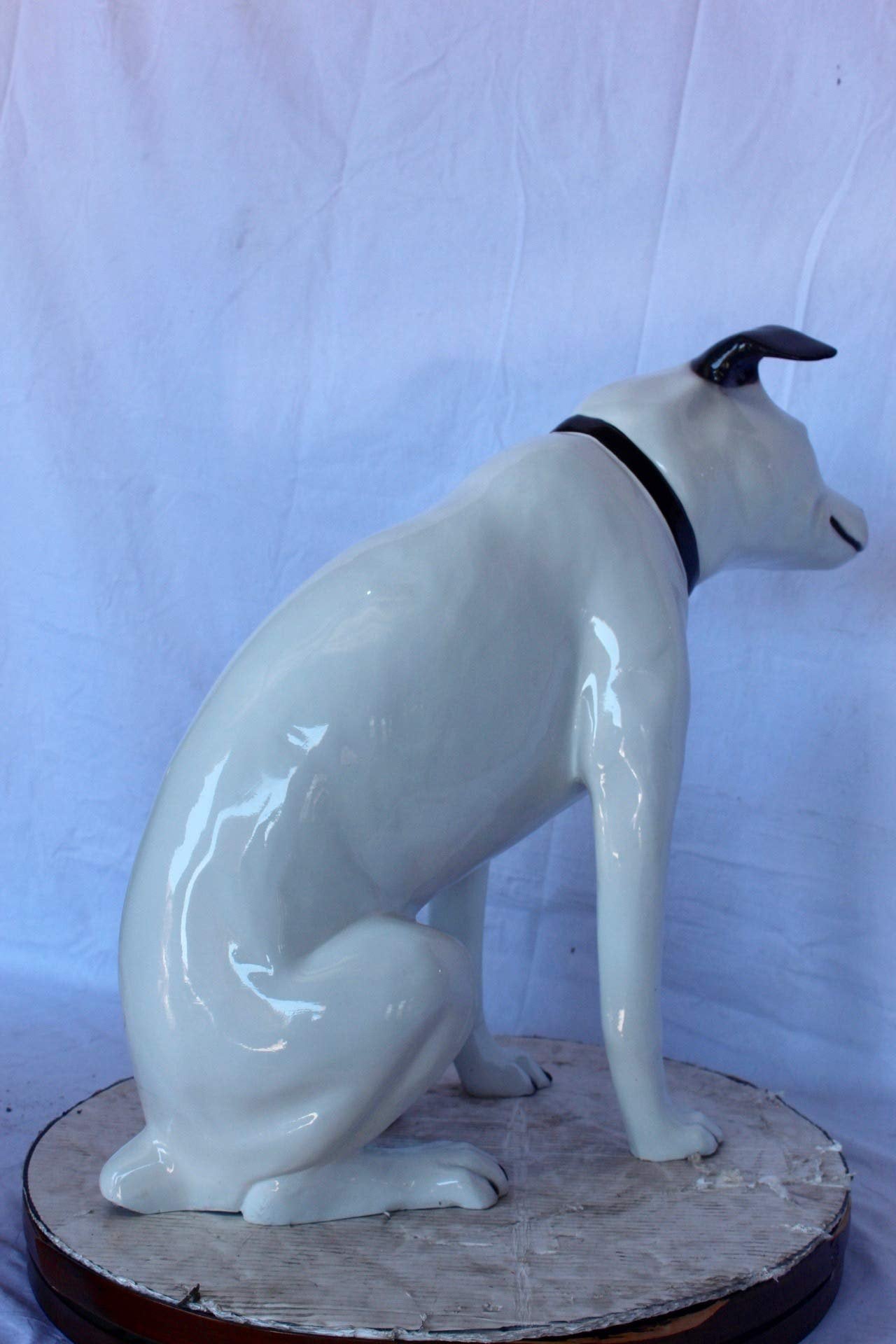 Jack Russel Terrier dog bronze statue -  Size: 25"L x 11"W x 26"H.