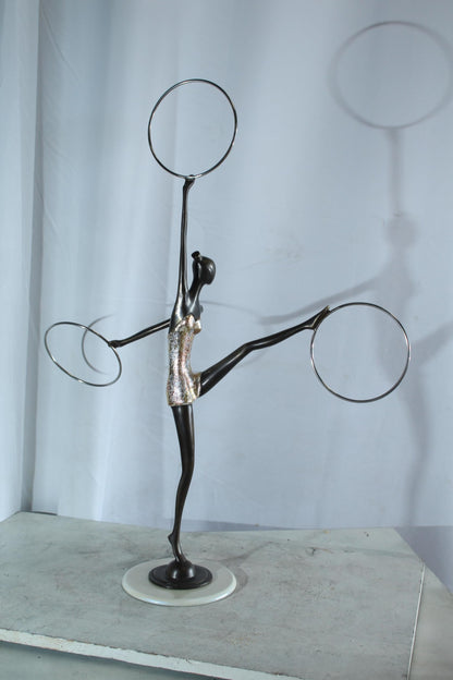 NIFAO Bronze Sculpture Lady Dancer by Liliana Mendez Art Statue 26"x8"x33"H