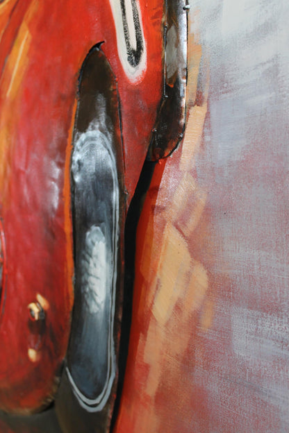 NIFAO Ferrari Inspired 250 GTO Red Racing Car 3D Metal Wall Art 79" x 2" x 40"H