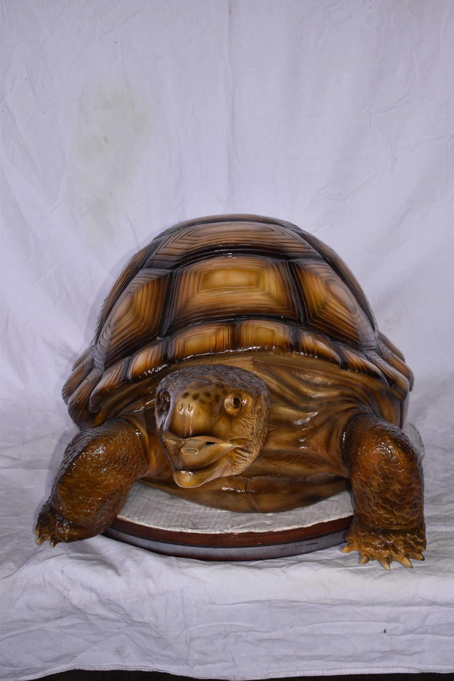 Giant Tortoise Turtle Fountain Light Brown Finish Bronze Statue  24"x 38" x 16"H