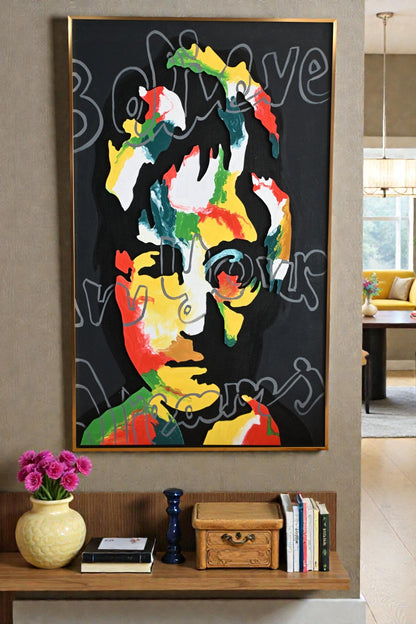 NIFAO John Lennon Believe In Your Dreams Mixed Media Art 24"x39"