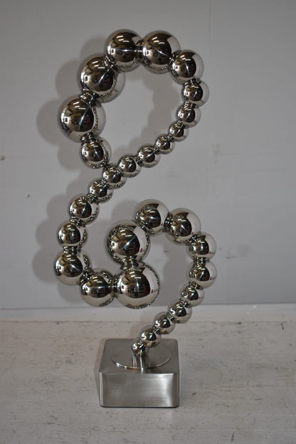 Modern Art Abstract Made of Shiny Metal Chrome Balls Size: 10" x 7" x 24"H
