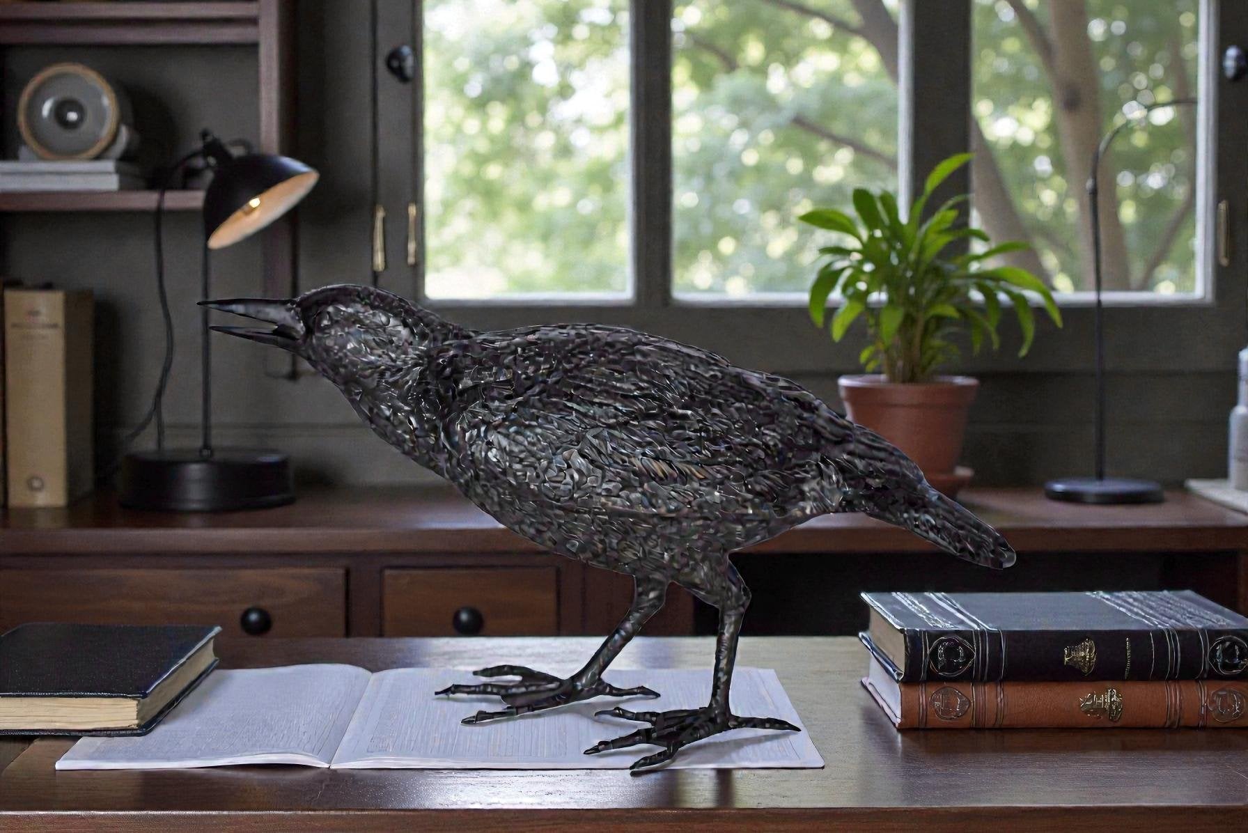 Raven Watching Forward Bronze State - Size: 22