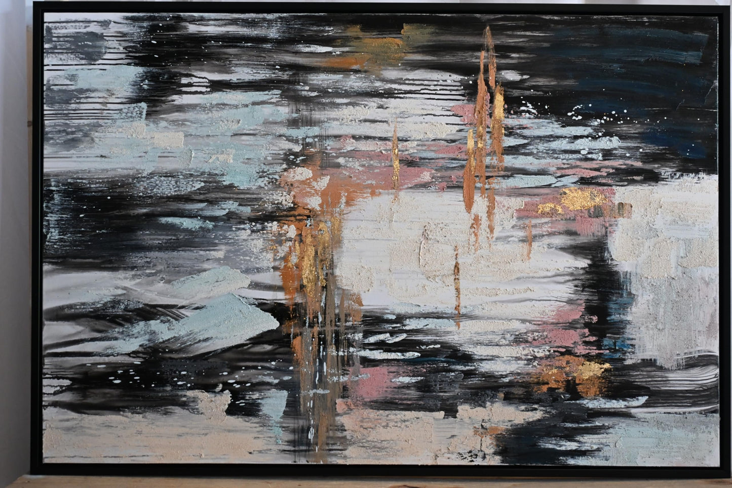 The Unfolding Abstract Canvas Painting Framed Modern Art 41"x61"