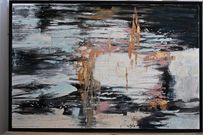 The Unfolding Abstract Canvas Painting Framed Modern Art 41"x61"
