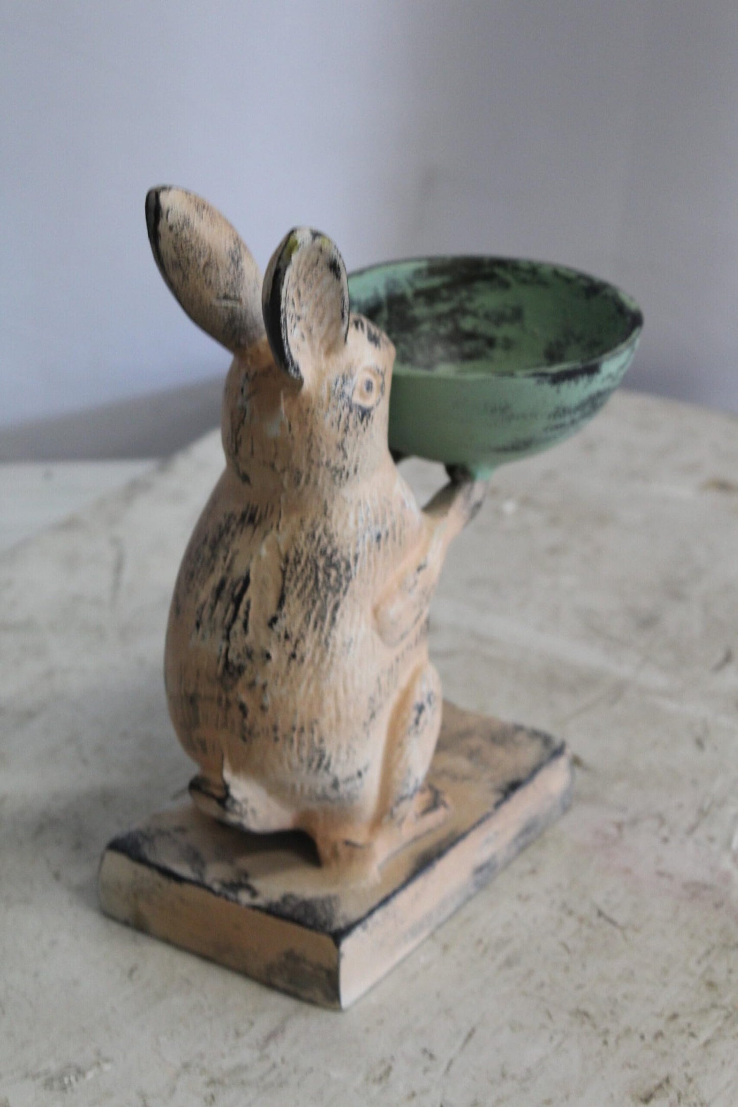 Colorful Aluminum Bunny Statue, Adorable Decor Accent 8" x 5" x 10"H