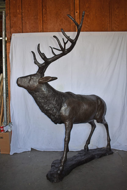 Lifesize And Incredibly Detailed Reindeer Bronze Statue Size: 75" x 50" x 85"H
