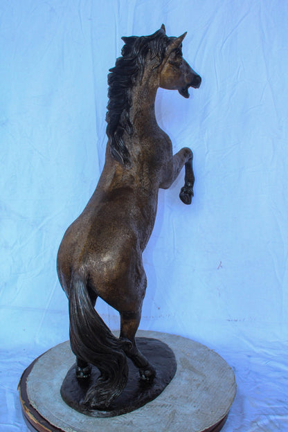 Exquisite Galloping Horse Bronze Statue, Exceptional Detail 28" x 12" x 40"H