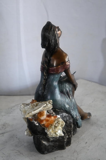 Manel Vidal Alba Bronze Sculpture by Ebano with Crystals 13"x6"x14"H