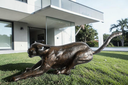 Prowling Panther Crouching Large Aluminum Wildlife Decor 59"x16"x21"H
