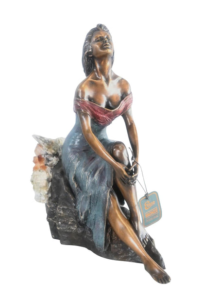 Manel Vidal Alba Bronze Sculpture by Ebano with Crystals 13"x6"x14"H