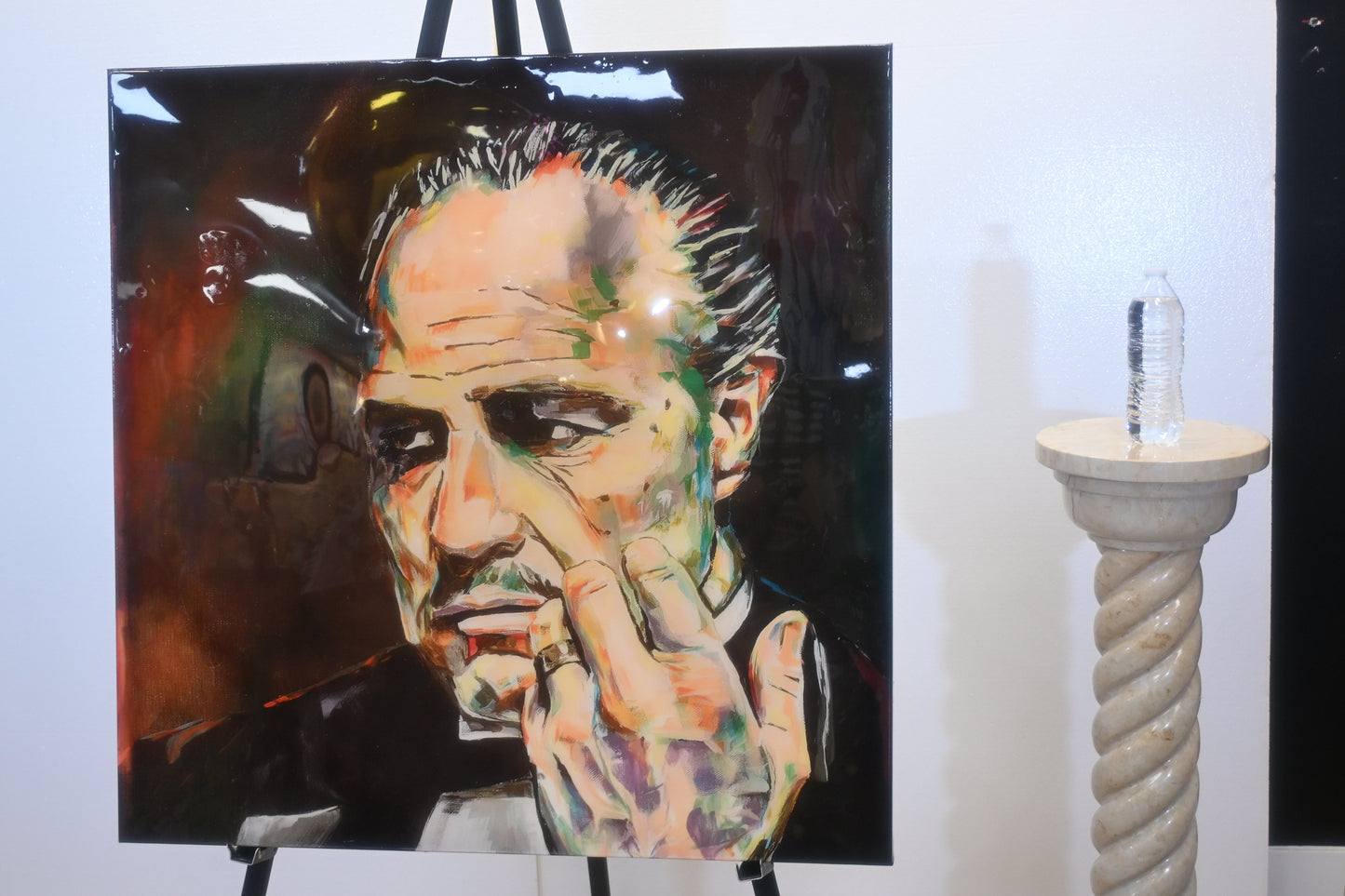 Godfather Vito Corleone Pop Art Resin Covered Canvas 40"x40"
