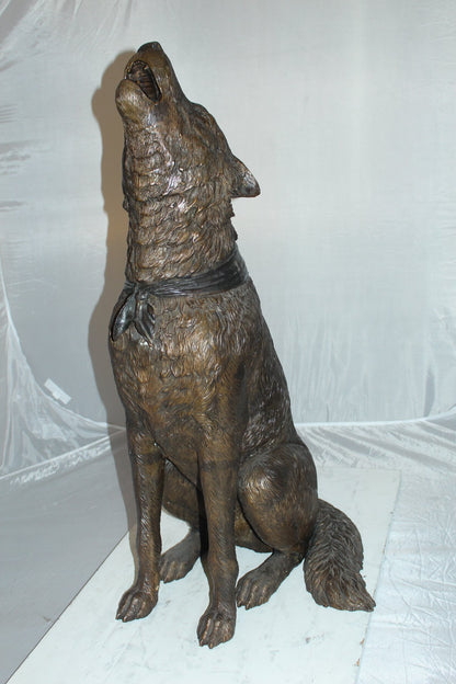 Nifao Howling Wolf Metal Garden Statue – Modern Hand-Finished Stunning Large Sculpture, Elegant Outdoor Décor for Yard, Patio, or Landscape for Animal Lovers, 16" L x 20" W x 37" H