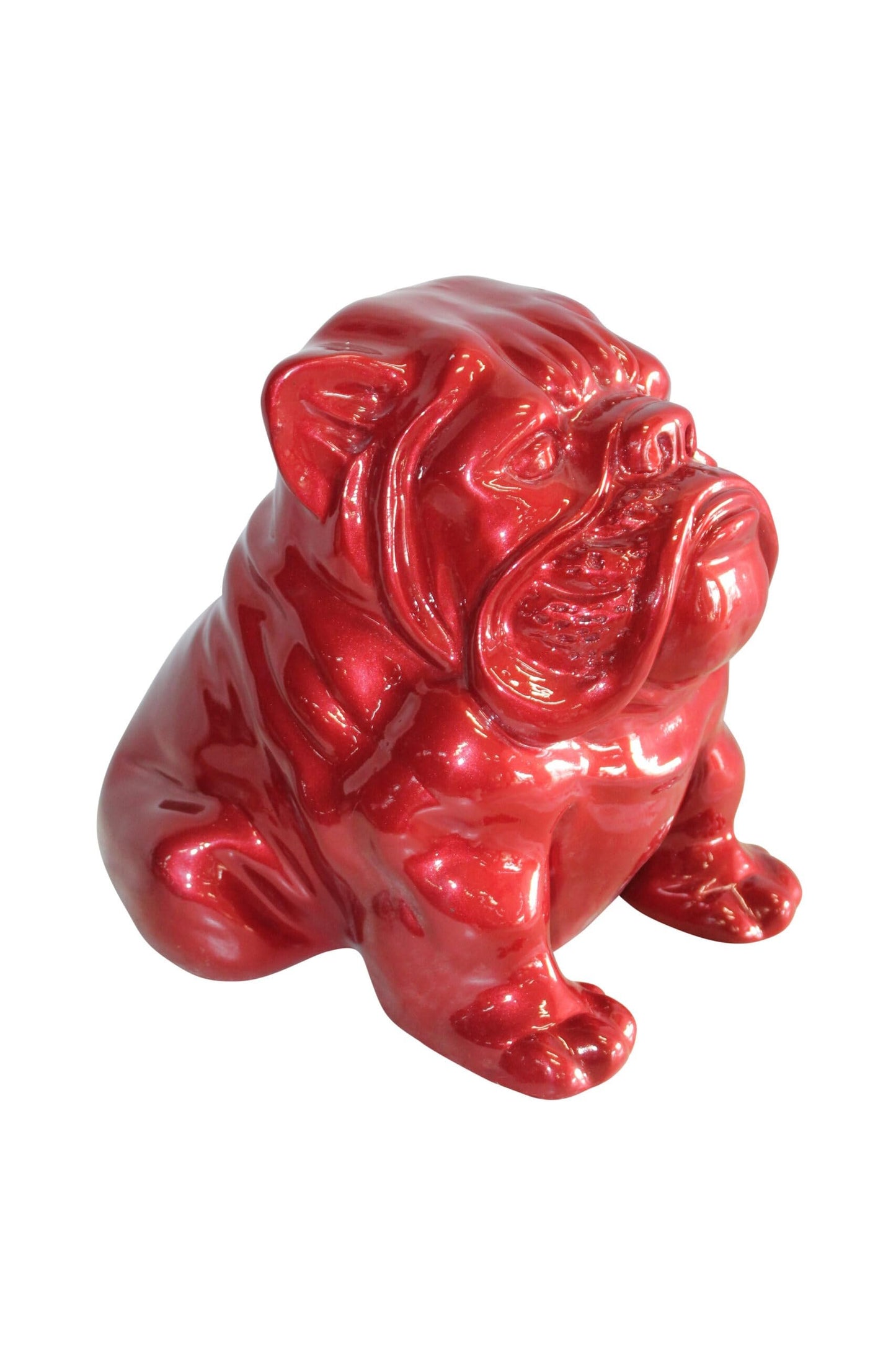 Adorable Red Resin, Fiberglass Statue of a bulldog figurine 19" x 15" x 16"H