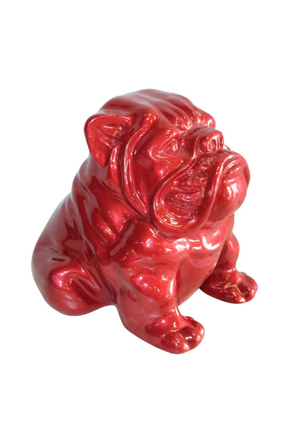 Adorable Red Resin, Fiberglass Statue of a bulldog figurine 19" x 15" x 16"H