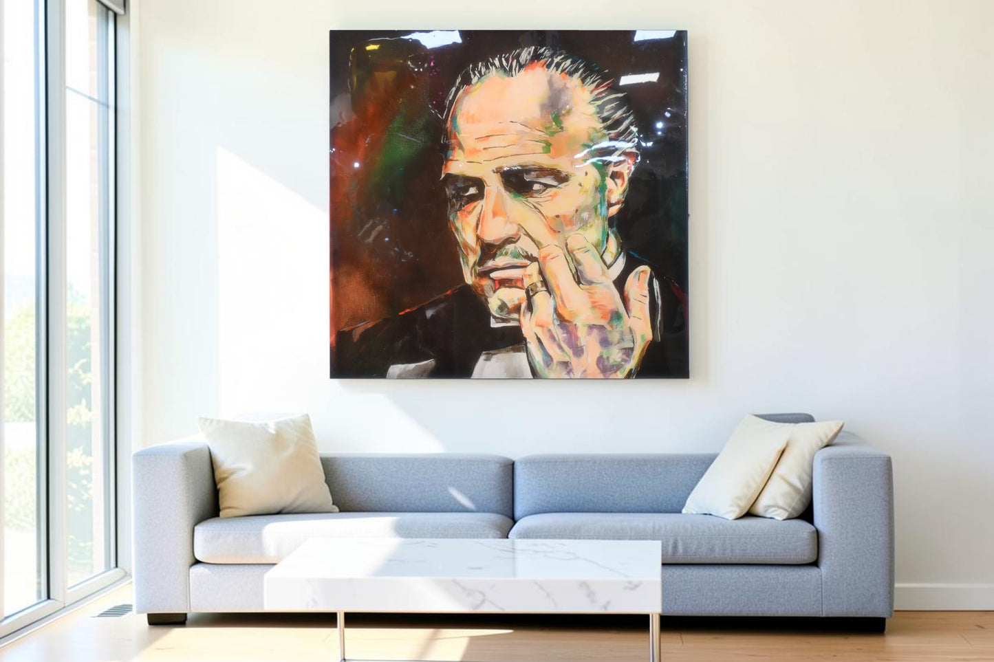 Godfather Vito Corleone Pop Art Resin Covered Canvas 40"x40"