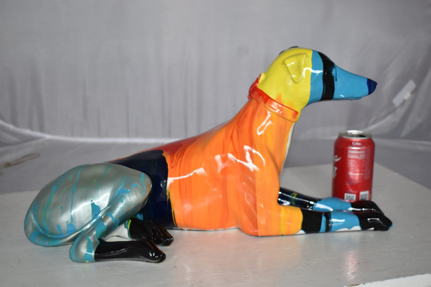 Modern Looking Greyhound Dog Statue Made of Resin Size: 19" x 9" x 12"H