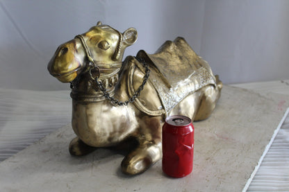 Metal Camel Lying Statue, Desert Majesty for Your Décor 24" x 9" x 13"H