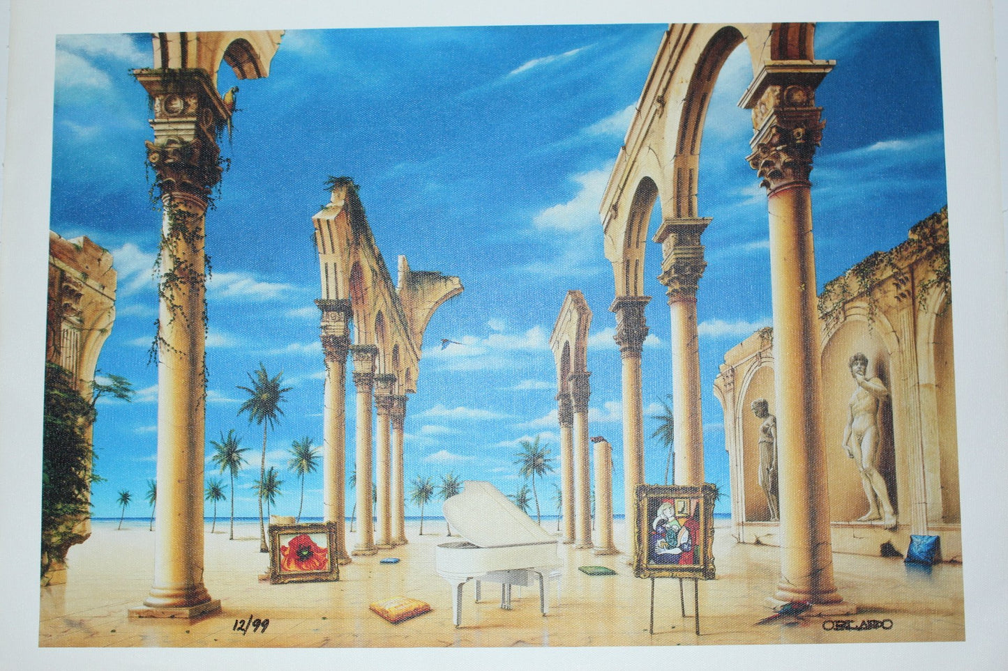 Orlando Quevedo Giclée - Ancient time Painting - Size: 21"L x 13.5"W
