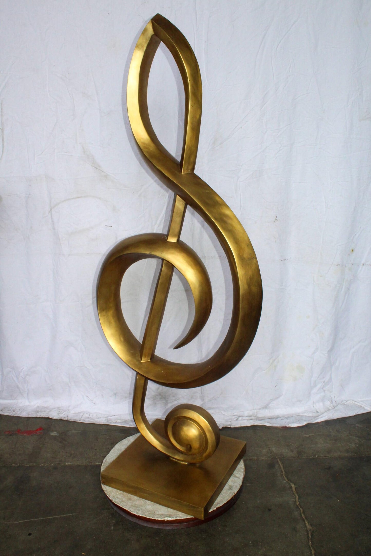 Treble Clef Music Note Giant Bronze Statue Gold Finish 27" x 18" x 67"H