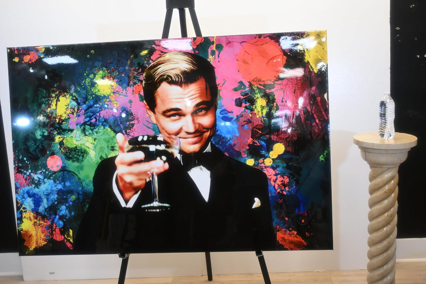 Leonardo DiCaprio Gatsby Toast Resin Covered Canvas 60"x40"
