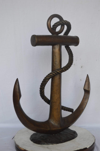 Anchor bronze statue - Size: 28"L x 11"W x 36"H.