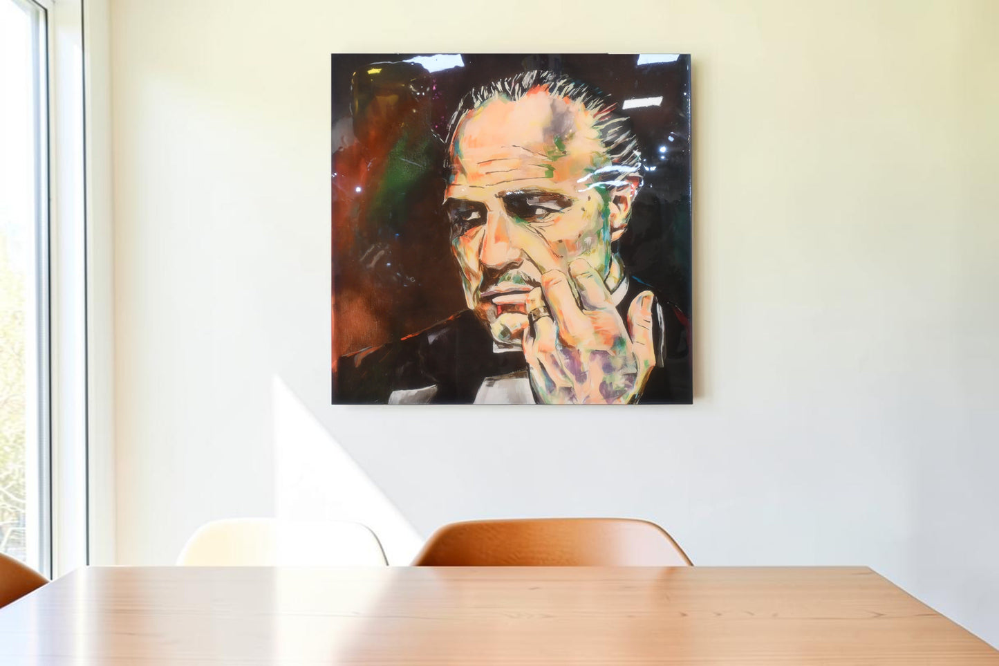 Godfather Vito Corleone Pop Art Resin Covered Canvas 40"x40"
