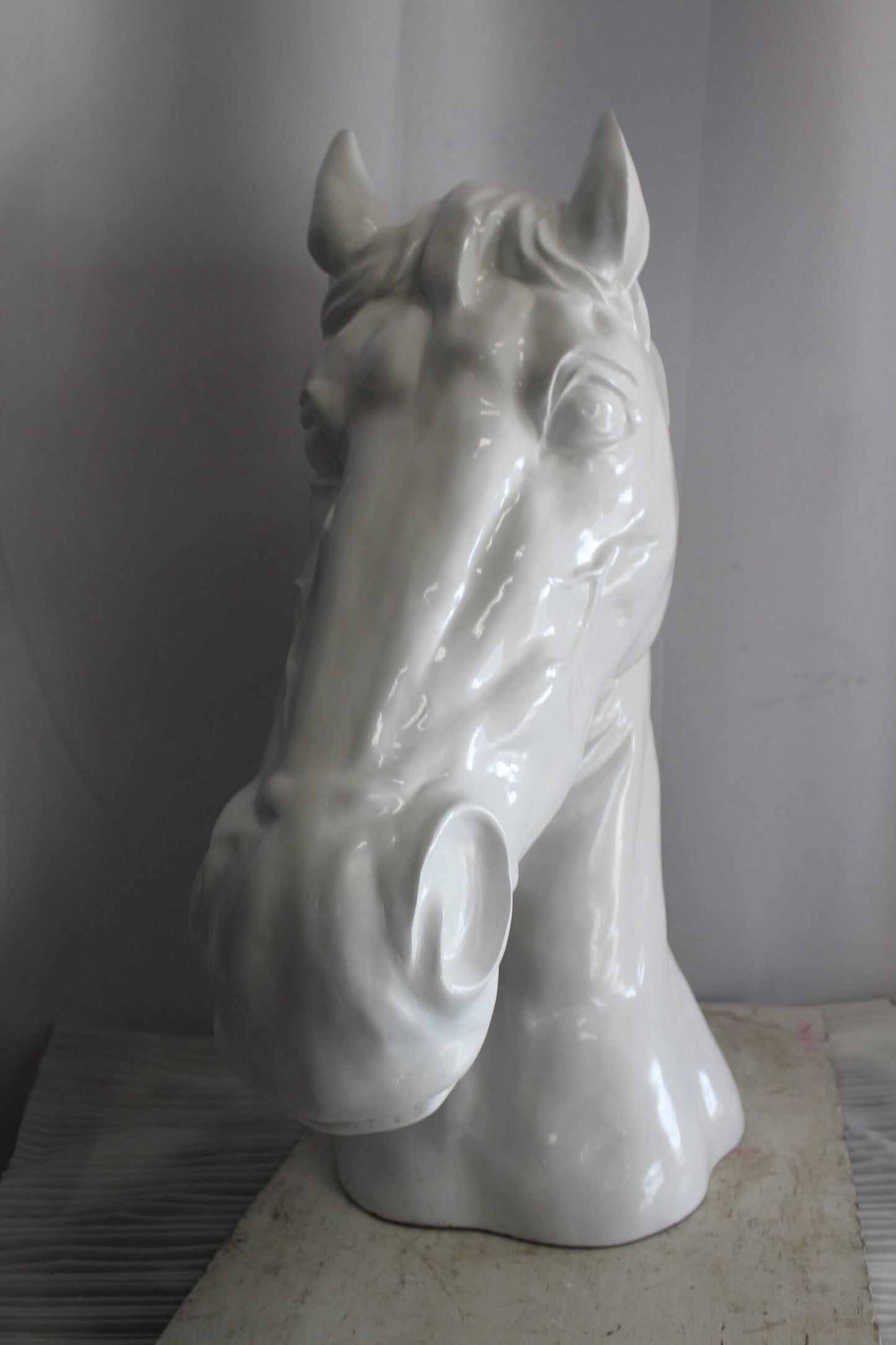 Pure Elegance, Fiberglass White Stallion Bust 36" x 14" x 36"H