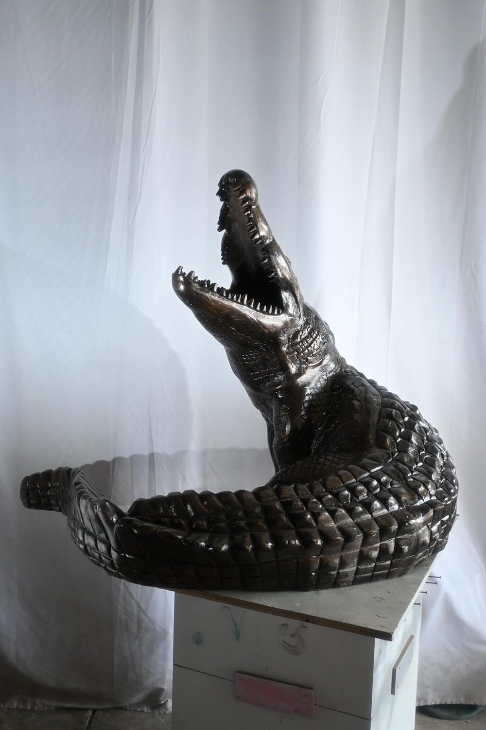 Life Size Giant Rearing Alligator Aluminum Garden Statue 54"x40"x42"H