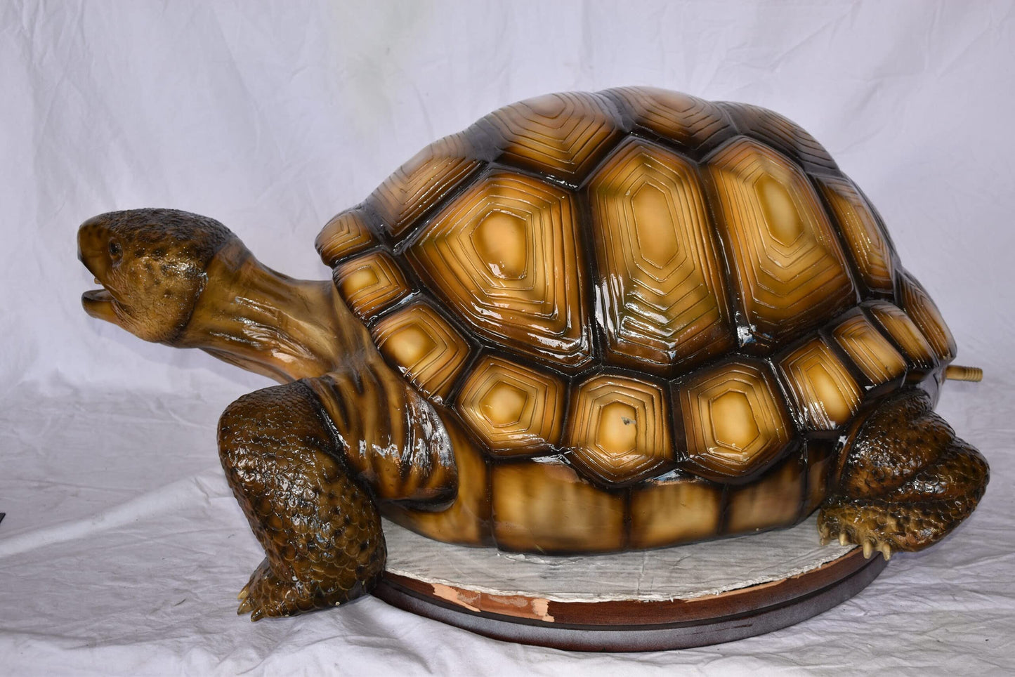 Giant Tortoise Turtle Fountain Light Brown Finish Bronze Statue  24"x 38" x 16"H