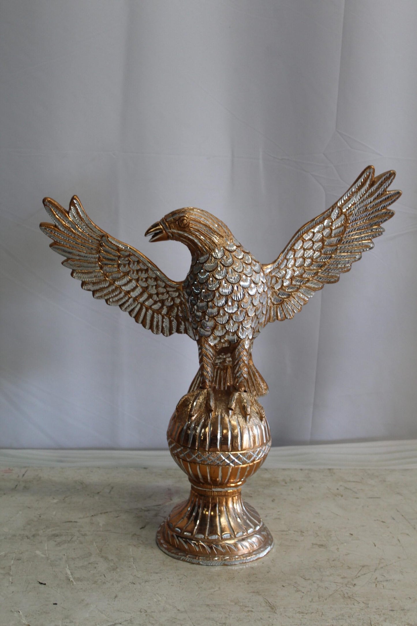 Golden Touched Aluminum Eagle Statue Majestic Home Accent 18" x 7" x 19"H