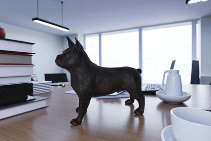 French Bulldog Standing Made of Bronze Statue - Size: 9"L x 20"W x 18"H.