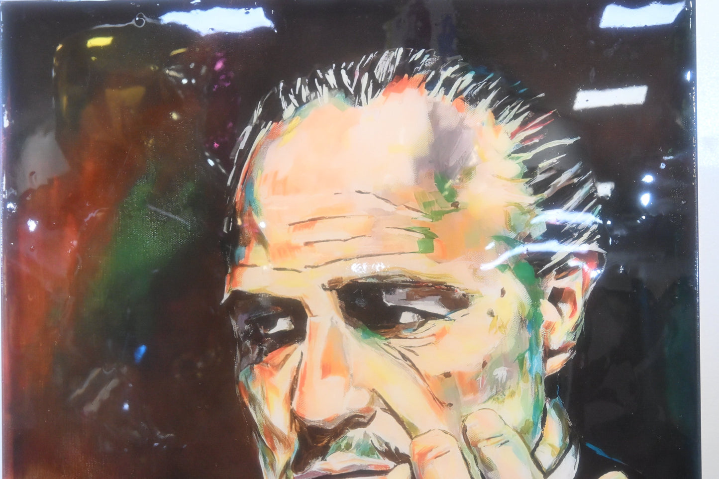 Godfather Vito Corleone Pop Art Resin Covered Canvas 40"x40"