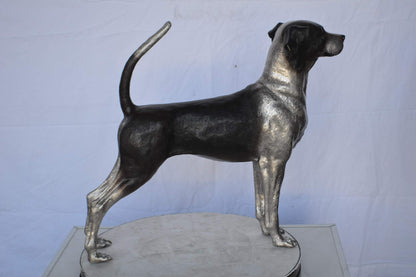 Foxhound Dog Bronze Statue -  Size: 31"L x 7"W x 24"H.