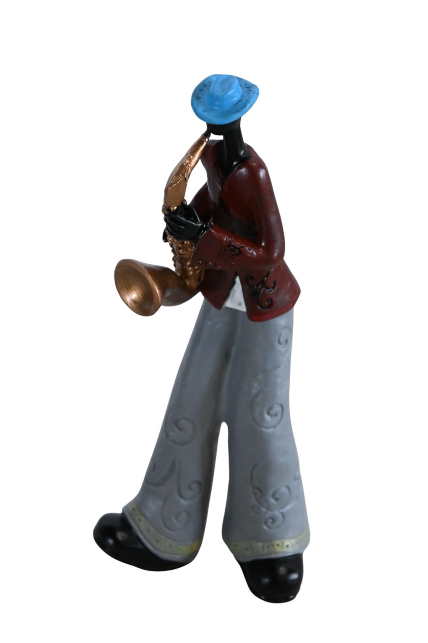 NIFAO Jazz Saxophone Player Resin Figurine Musician Statue 4"x3"x10"H