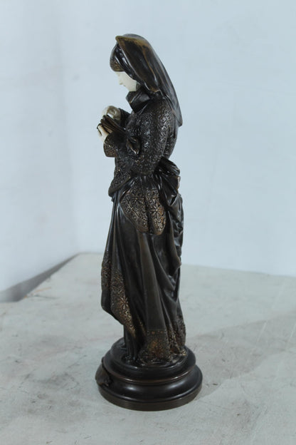 NIFAO Bronze Reading Figure After Carrier Belleuse Liseuse 5"x5"x16"H