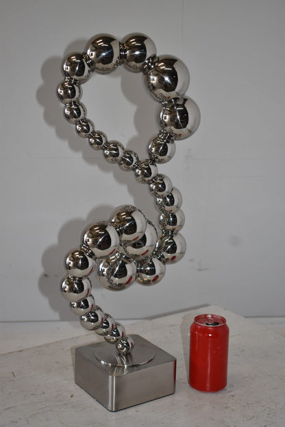 Modern Art Abstract Made of Shiny Metal Chrome Balls Size: 10" x 7" x 24"H