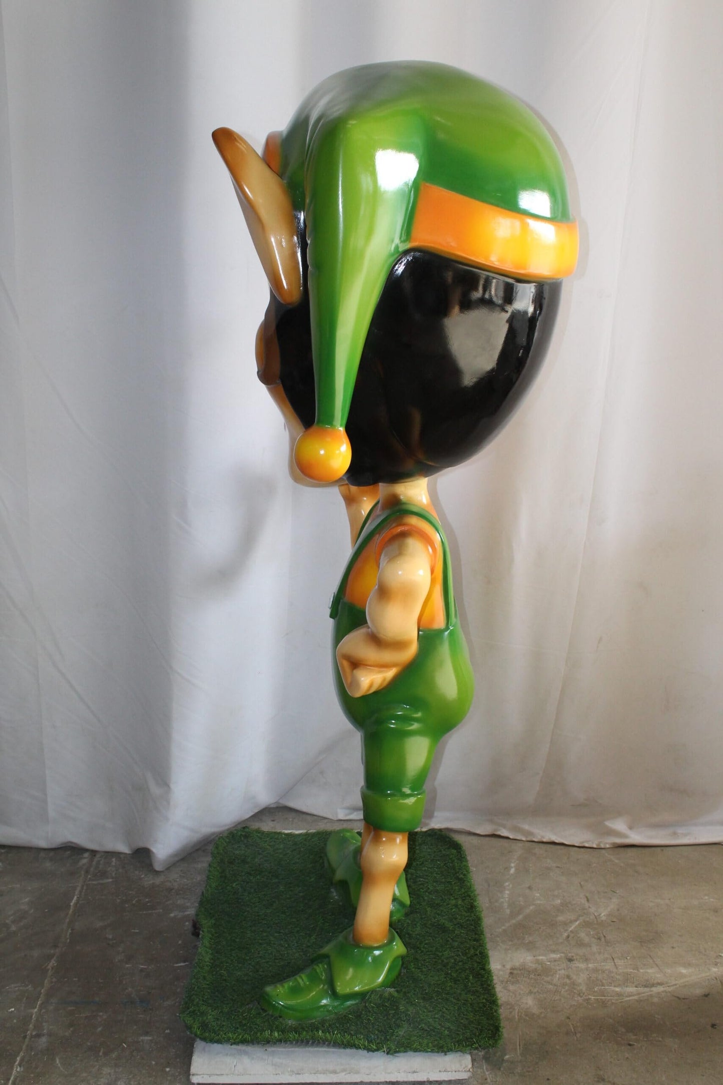 Fiberglass Clown Green hat Statue, Big Top Charm for Your Space 35" x 22" x 70"H