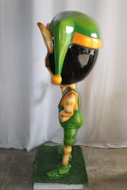 Fiberglass Clown Green hat Statue, Big Top Charm for Your Space 35" x 22" x 70"H