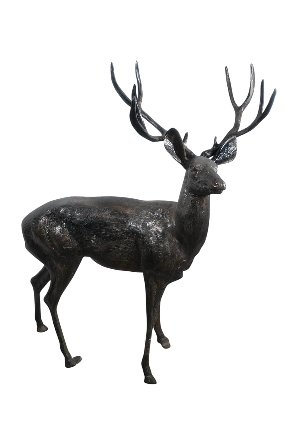 Life Size Aluminum Standing Deer Stag Statue 48"x30"x55"H