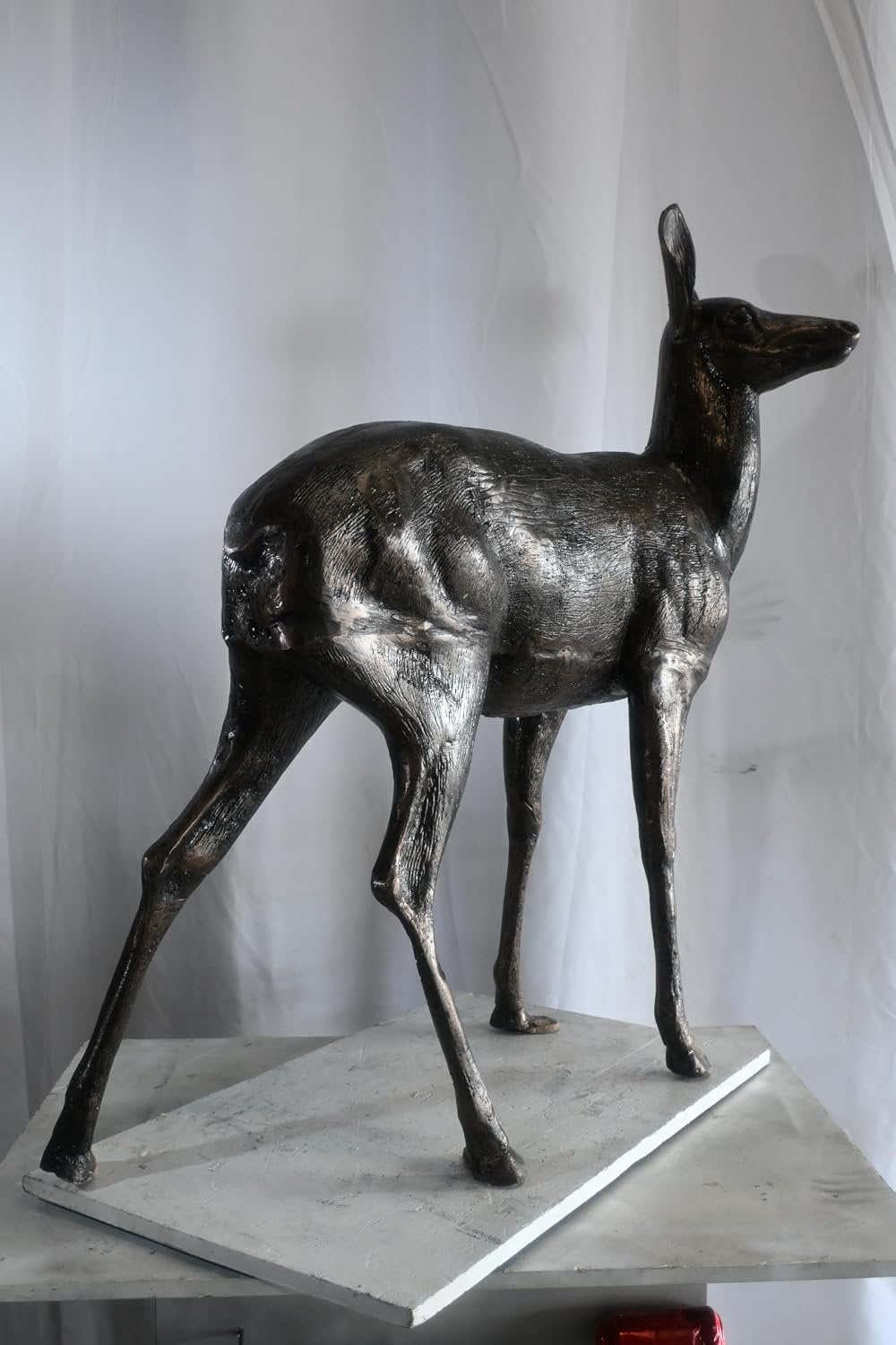 Graceful Doe Deer Statue Large Aluminum Garden Sculpture 48"x18"x46"H