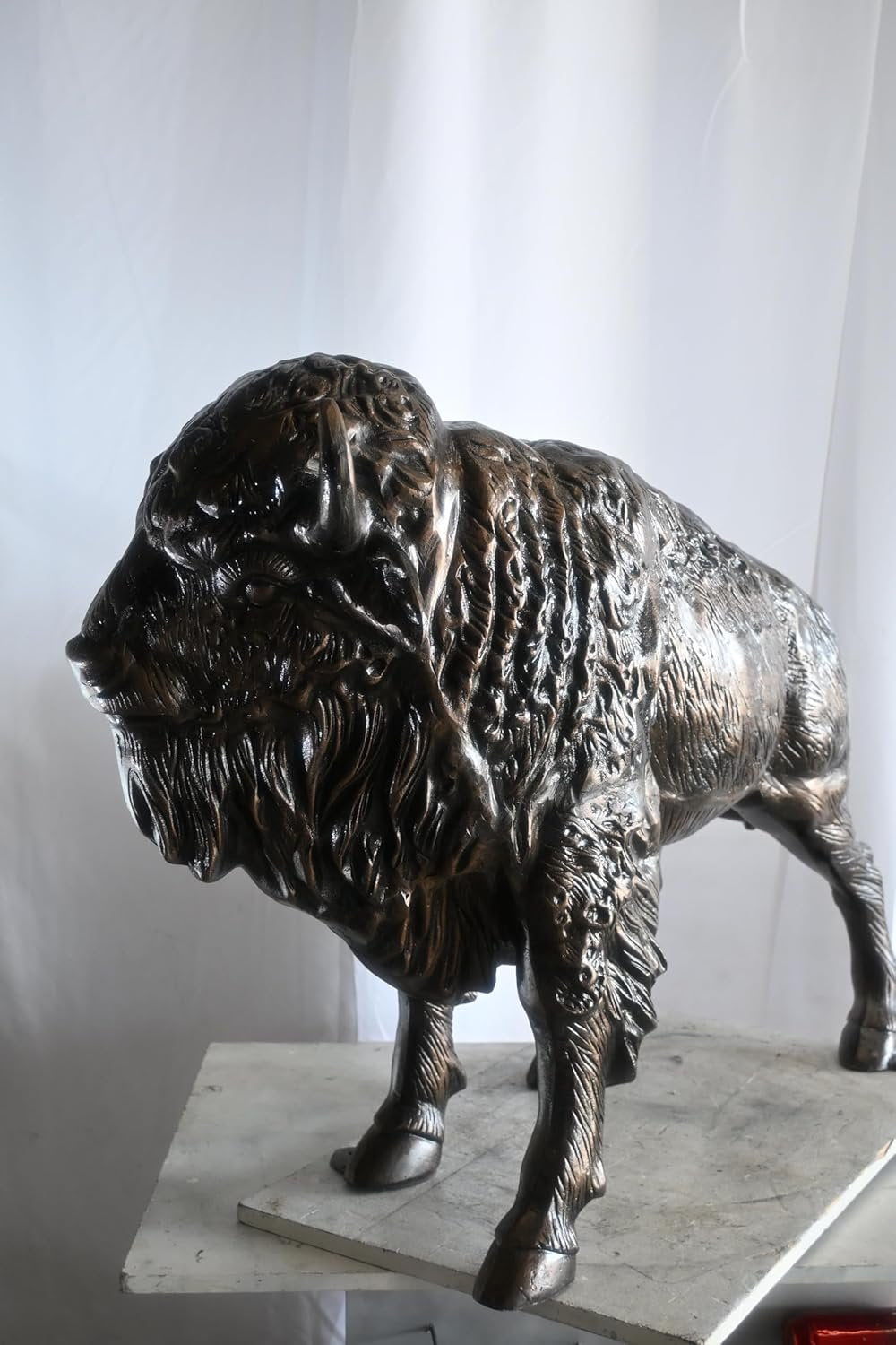 Aluminum American Bison Sculpture Dark Bronze Patina Art 46"x15"x35"H