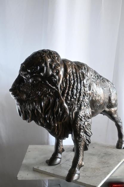 Aluminum American Bison Sculpture Dark Bronze Patina Art 46"x15"x35"H