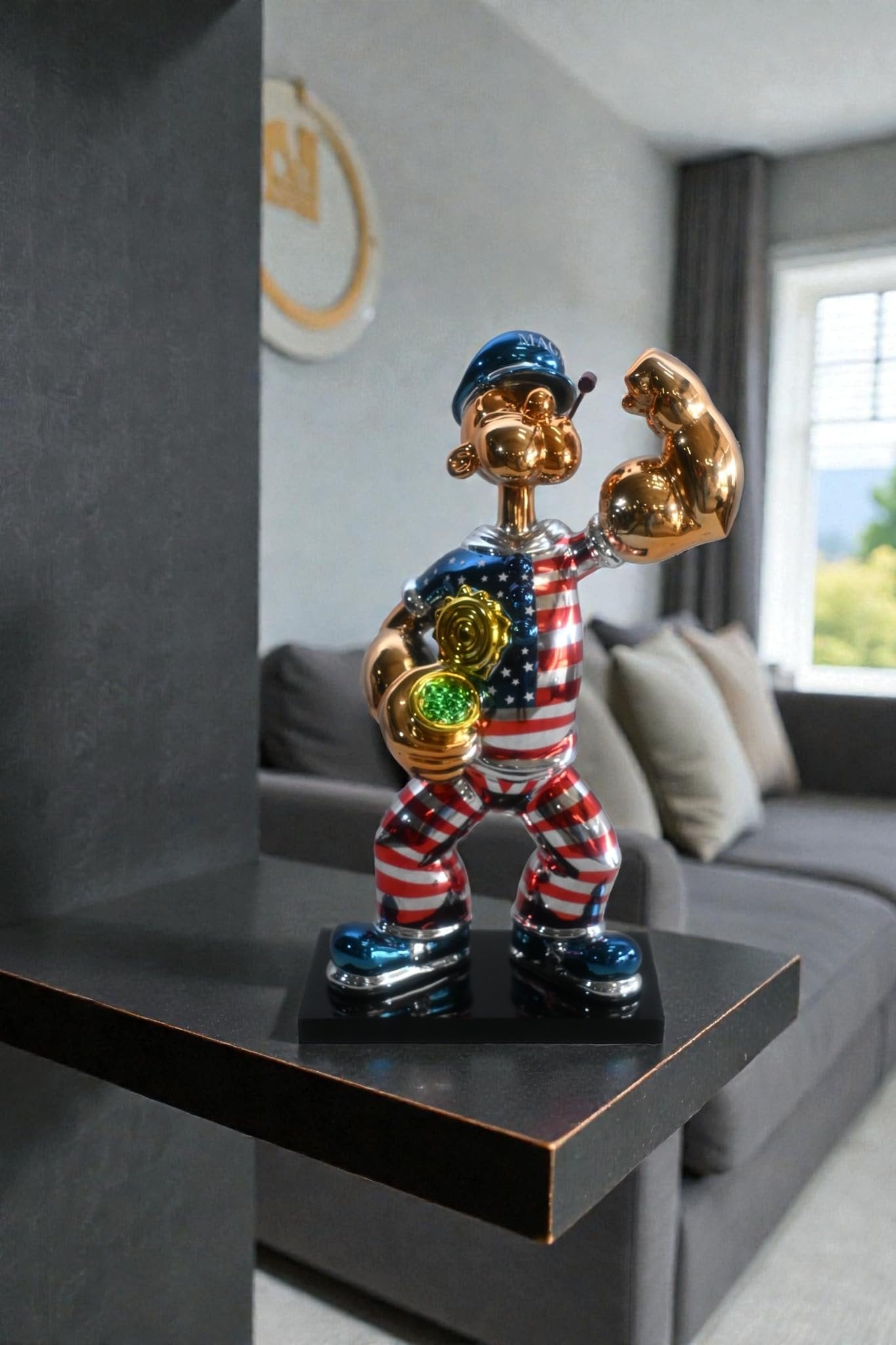 Popeye MAGA Statue Resin Patriotic Figurine 11"x6"x17"H